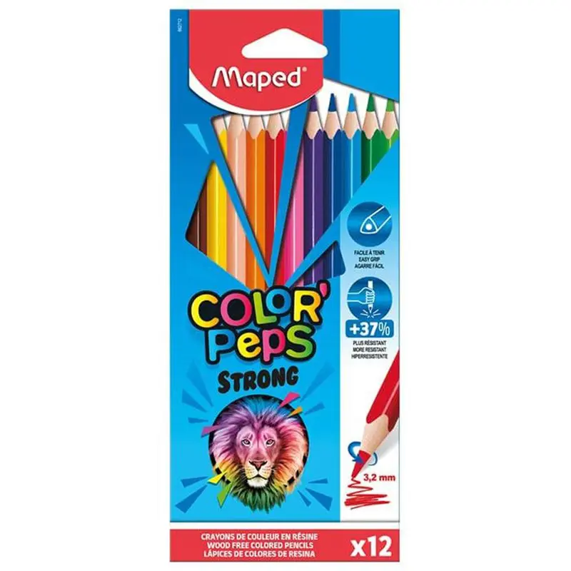 (NET) Maped Plastic Color Pencils Colorpeps Strong x12 / 27128