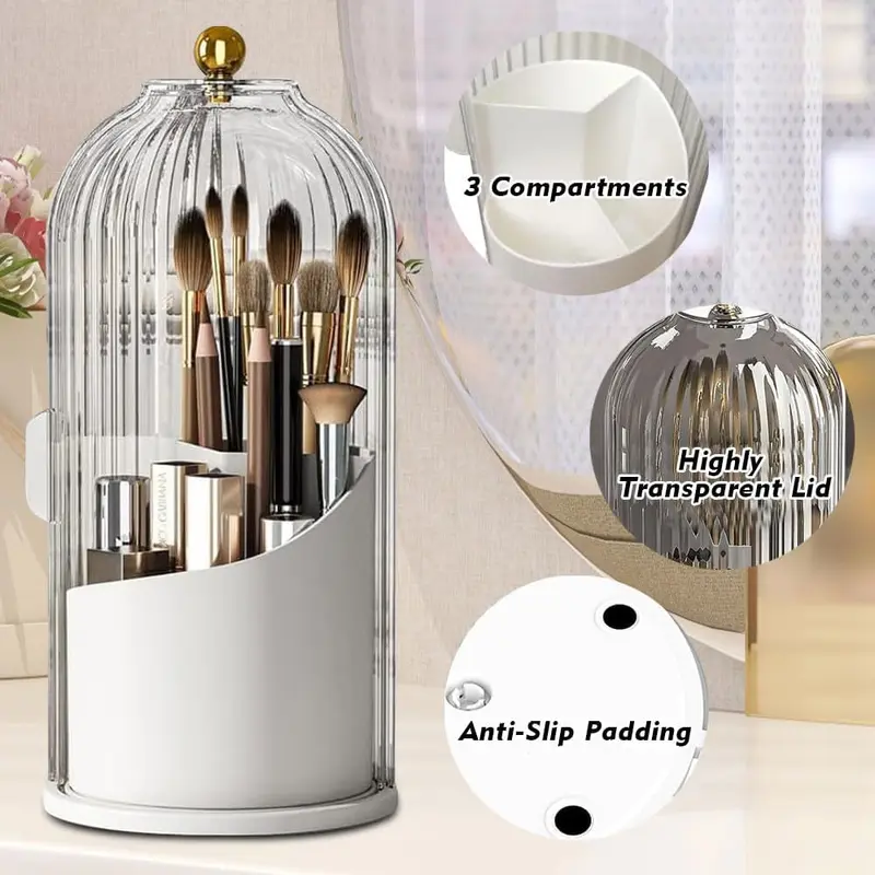 (NET) Rotatable 360 Makeup Organiser Brush Holder