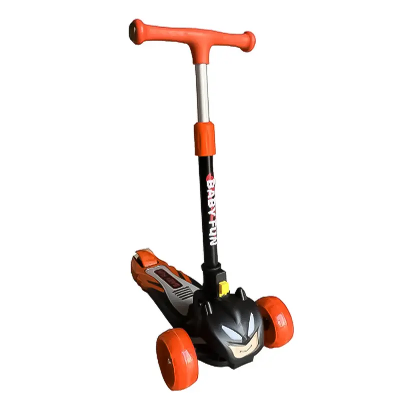 (Net) Scooter Big Pedal Foldable Adjustable Height Scooter 3 WheelOrange