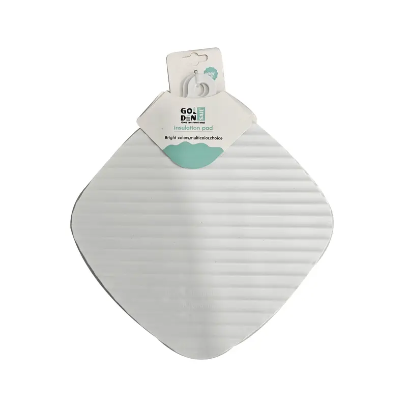 (net) Square Coasters Silicone Placemat Heat Resistant Pot Pan Pad Table Insulation Protection Mat Tea Coffee Cup CoasterWhite