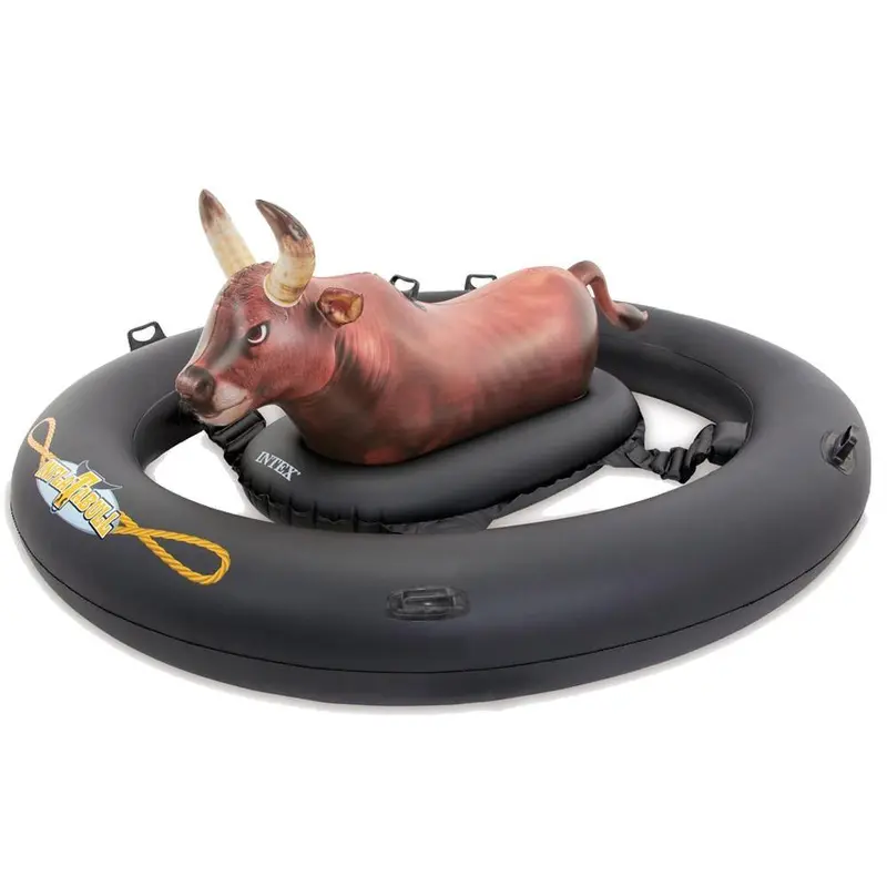 (NET)Intex Inflat-A-Bull, Inflatable Ride-On Pool Toy with Realistic Printing