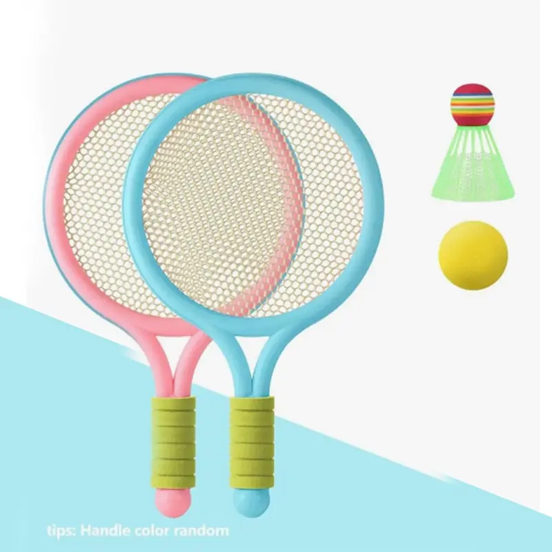 1 Pair Shuttlecock Set Children's Tennis Racket Toy 32x19cmPink And Blue