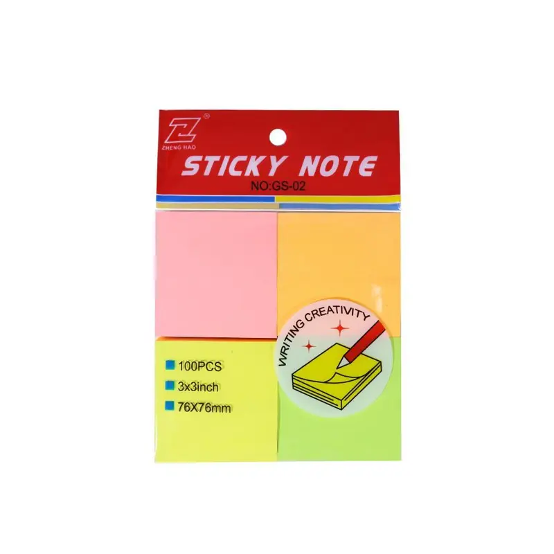 100 Pcs Sticky Note (1.9*1.9 mm) 4 Colors / Q-242Orange