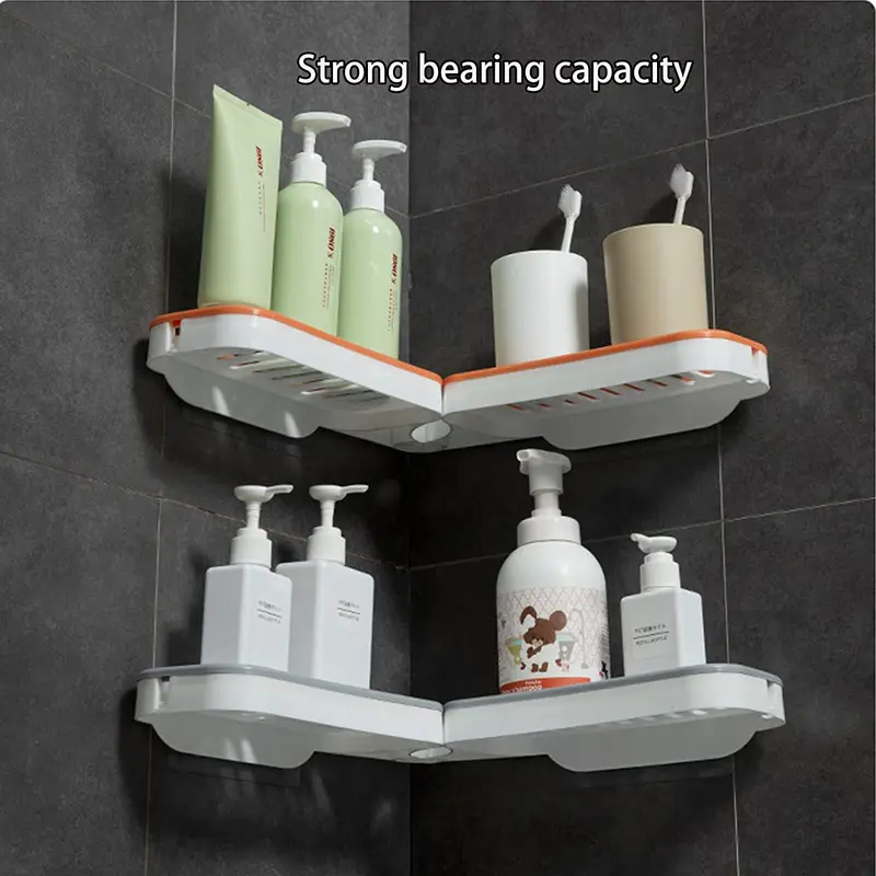 **NET**Bathroom Corner Punch-Free Rack Shampoo Storage Rack Holder with Suction Cup / 891231Grey