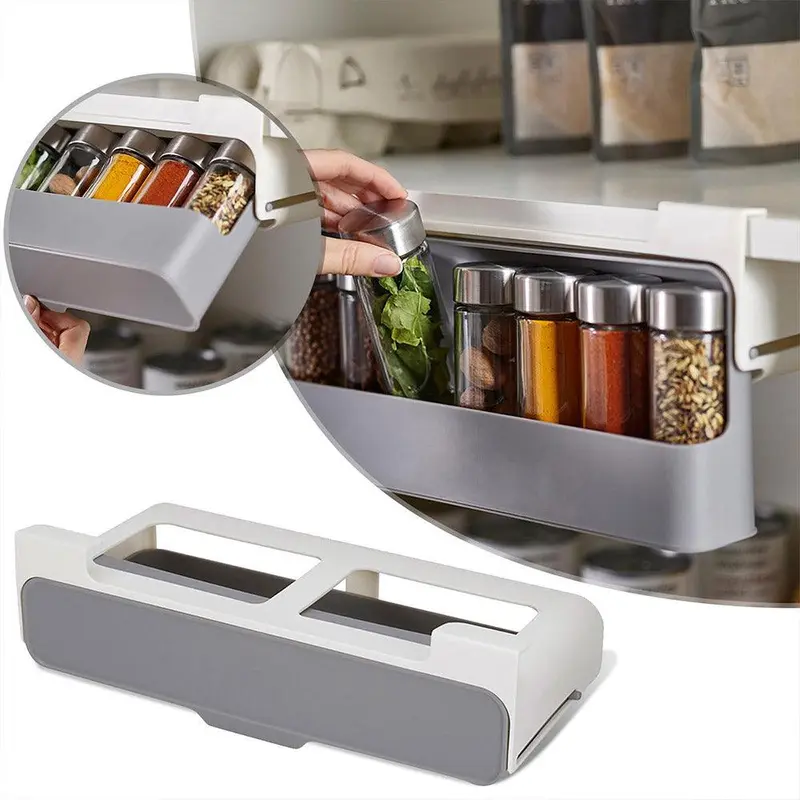**NET**Kitchen Self adhesive Spice Organizer Rack Seasoning Bottle Storage Rack / KC22-60/ 0689