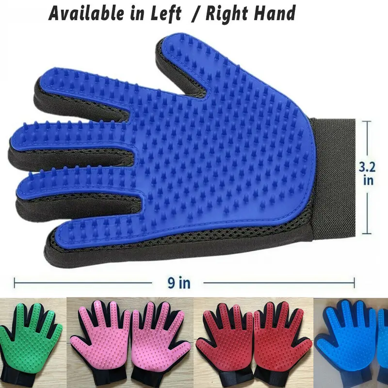 **(NET)**Pet Grooming Glove Brush Fur Remover Mitt / 6251548578849Navy