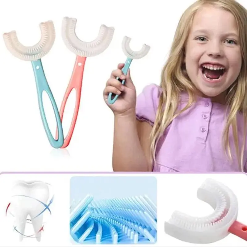 **(NET)** U shaped Toothbrush for kids 6-12 years / 22FK036Pink