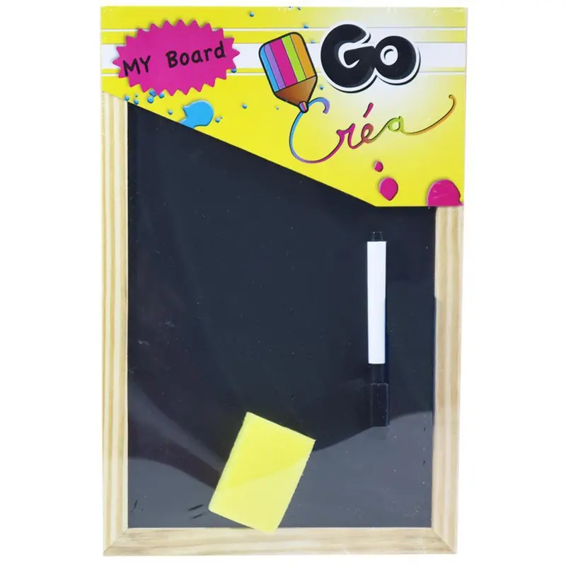 2 in 1 Wooden White and Black Board 40 x 30 cm / P-254 / 000014