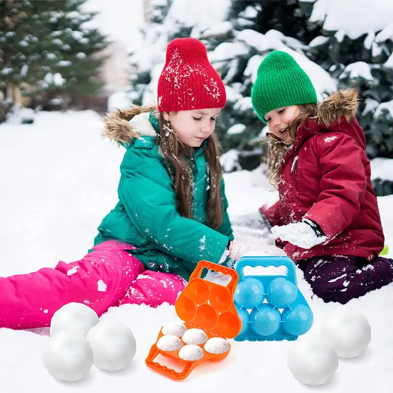 5 Snowballs Maker Clip Children Outdoor Sports Winter Beach Sand Mold ToolBlue