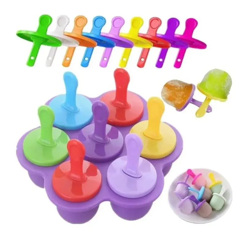 7 Cavity Silicone Mini Ice Popsicle Mold / 22FK069Green