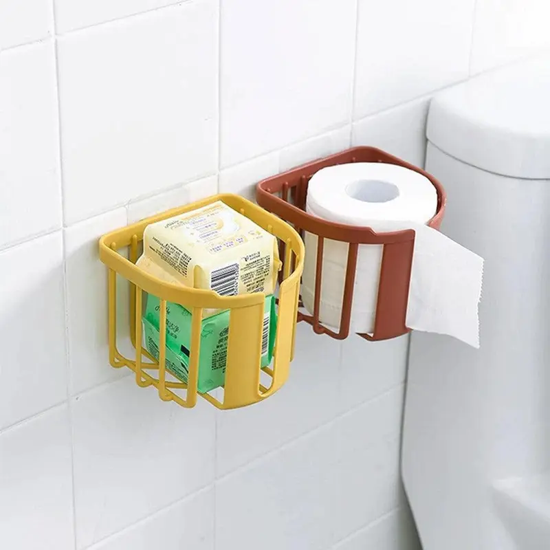 **(NET)**Toilet Paper Holder With Sticky Patch / 22FK044Yellow