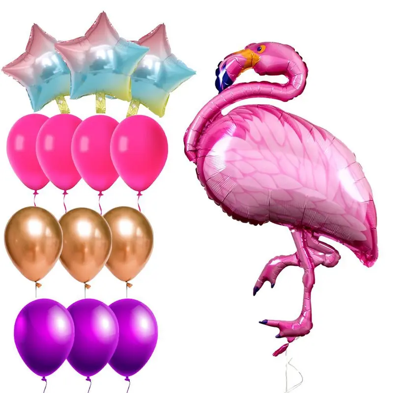 Birthday Flamingo  Helium Balloon 14 PCS / Q-534