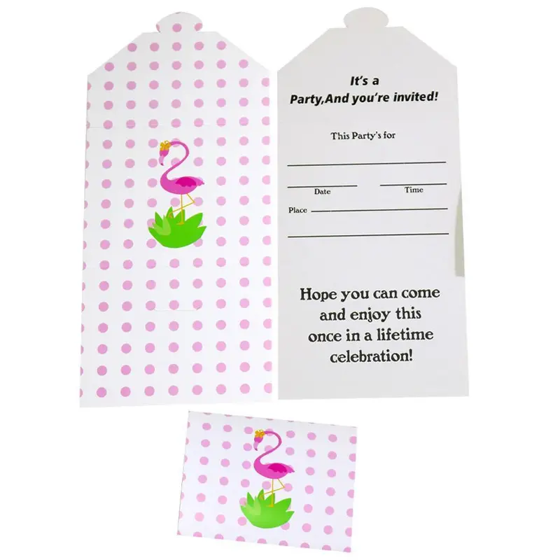 Birthday-Flamingo Invitation Cards (10 Pcs) / AB-113