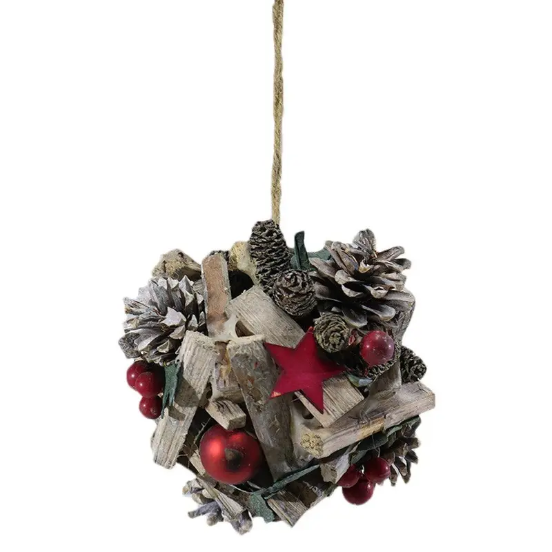 Christmas Pine Decorated Hanger Ball / Q-921
