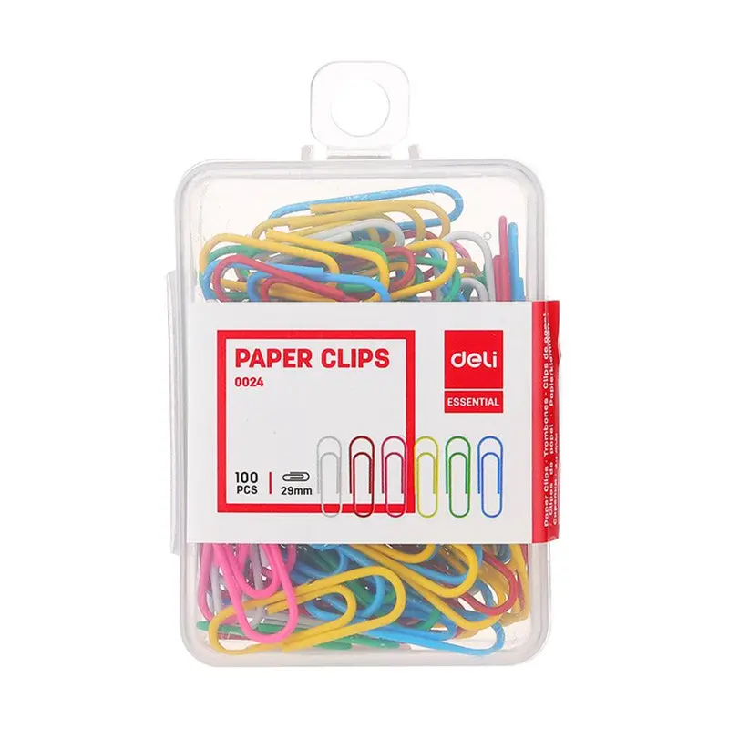 Deli 0024 COLOR PAPER CLIPS 29MM