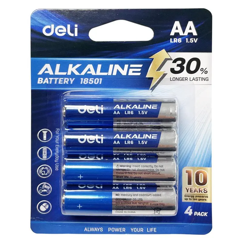 DELI AA ALKALINE BATTERY (PACK OF 4) - 18501