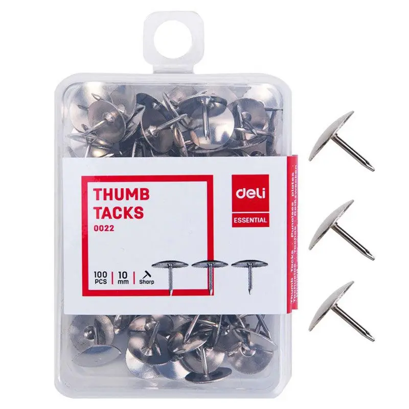 Deli E0022 Thumb Tacks 10 mm 100 pcs 3/8