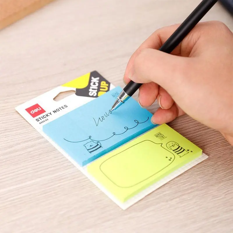 Deli A55502 Sticky Notes Set 76 x 95 mm -50 SheetsBlue 2