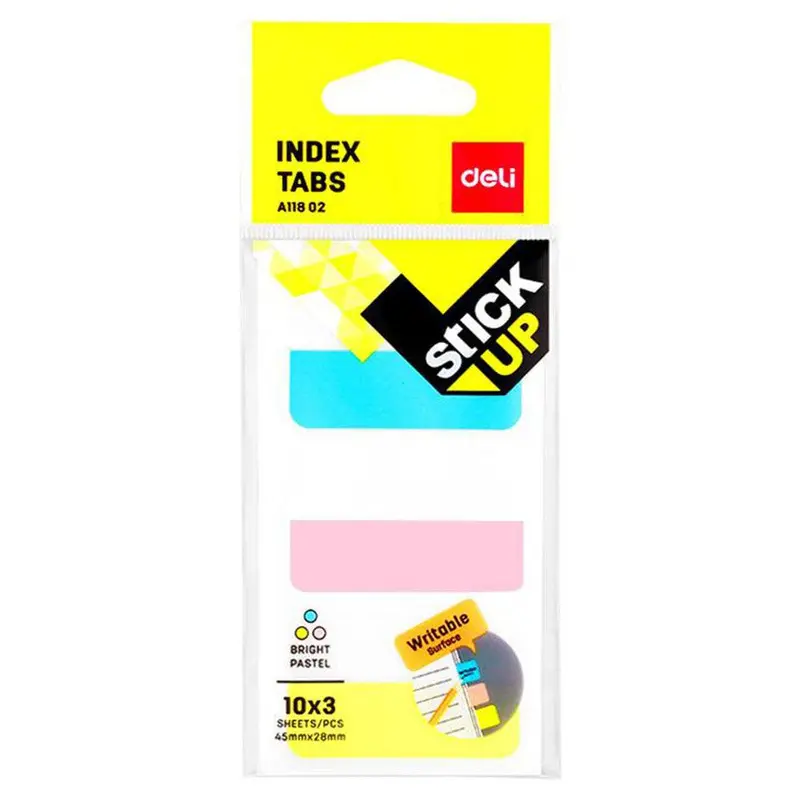 DELI EA11802 Index Tabs 45 x 28 MM - 3 colors