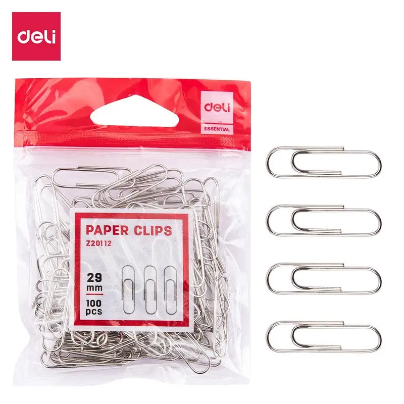 Deli Z20112  Paper Clips 2.9 cm 100 pcs