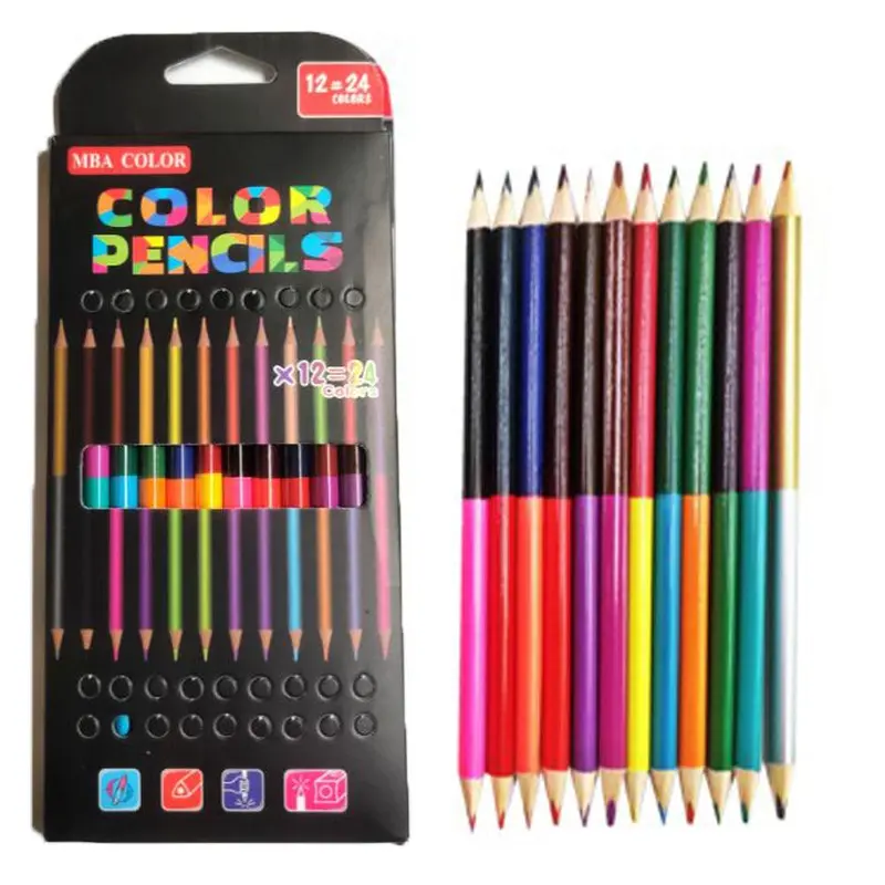MBA Color Pencils - 12 Pencil 24 Colors /P-208 / DW9002 / KL751 / 322966