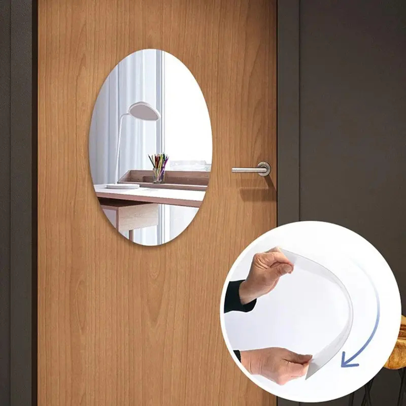 Medium Wall Mirror Sticker 1 piece 20 x 30 cm- Oval Shape