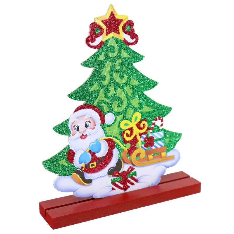 Merry Christmas Wooden Small Decorations With Stand 19 cm/ L-1311108-20