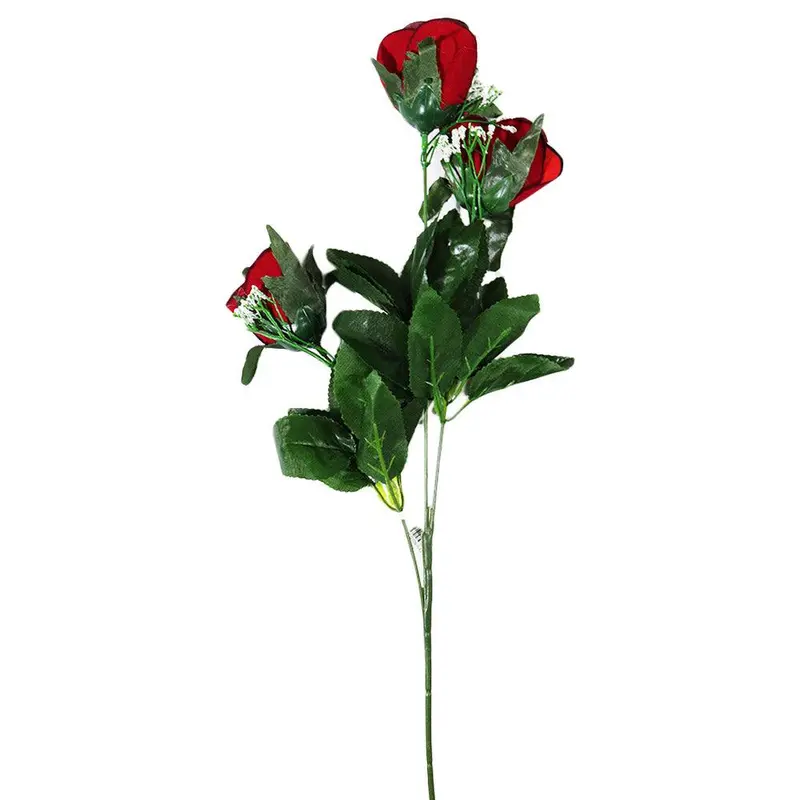 Plastic Red Flower Decoration x 3 / D-39
