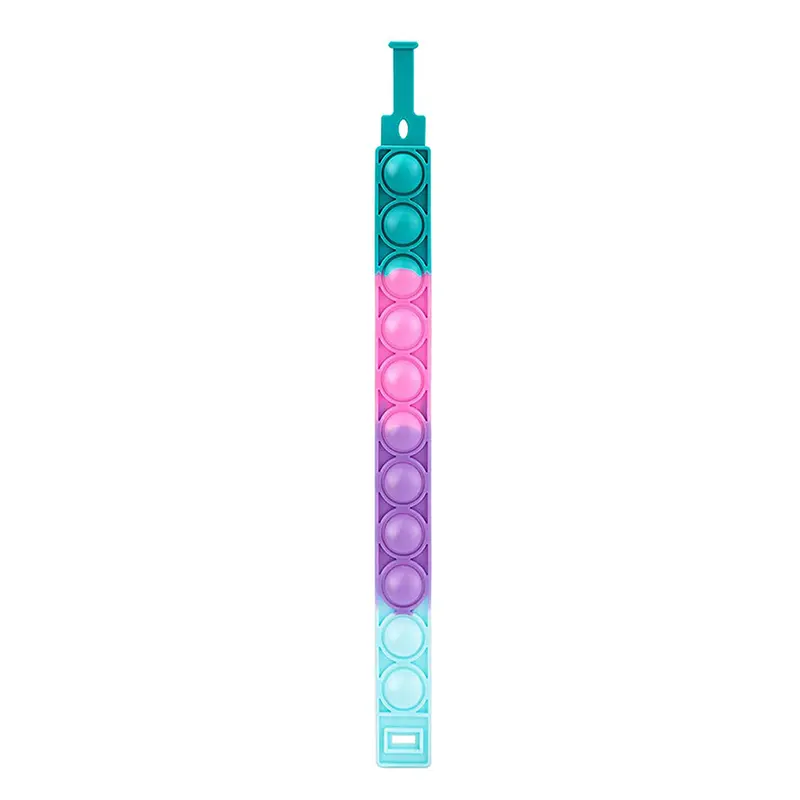 Push Pop Bubble Colored Pop It Fidget Toy 20CM Bracelet / 22FK159Green