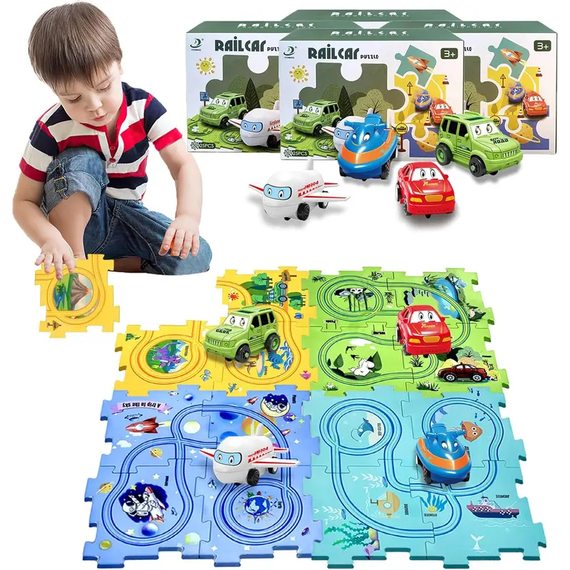 Puzzle Racer Car Track Set for Kids