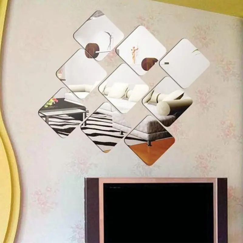 Small Wall Mirror Sticker 1 piece 20 x 20 cm - Square shape