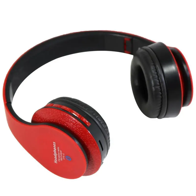 STN-12 wireless bluetooth headphone with Micro SD card slot FM / K-11Red