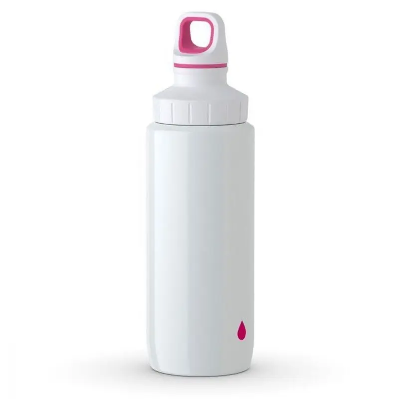 Tefal Drink 2 Go Light Steel Drop Pink Drinking Bottle Screw Lid 600 ml / K319451