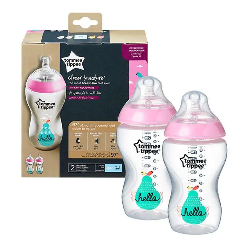 Tommee Tippee 422630 Closer To Nature Baby Bottle 2 Pcs 340 ml / 226303Pink