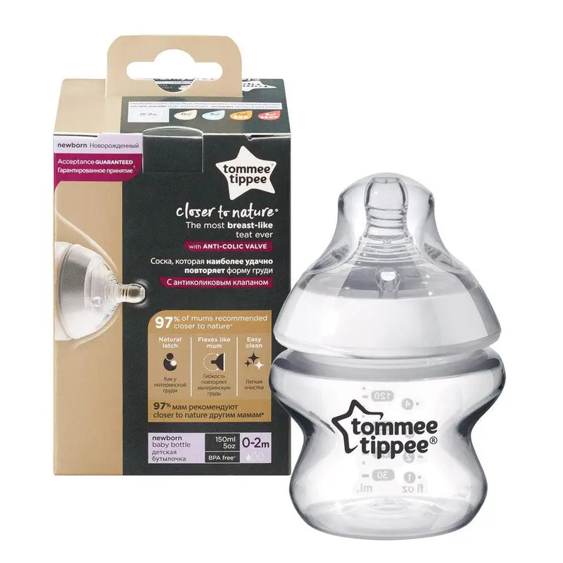 Tommee Tippee 422703 Closer To Nature Feeding Bottle slow flow 150 ml