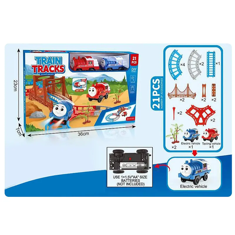 Train Tracks Cartoon Play Set For Kids