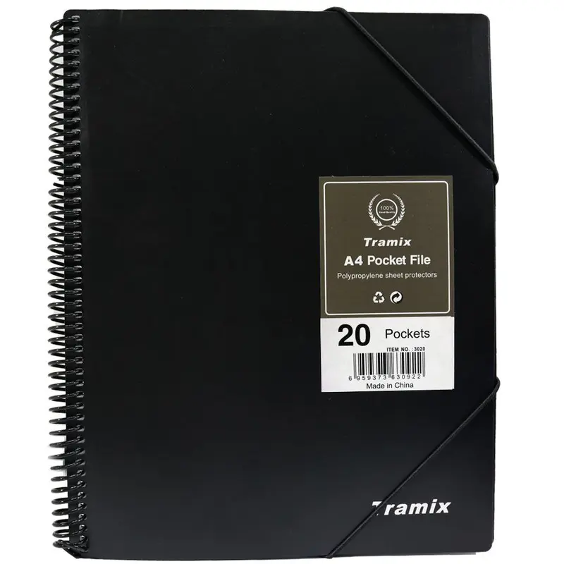 Tramix A4 Pocket File 20 Pockets / 3020ABlack