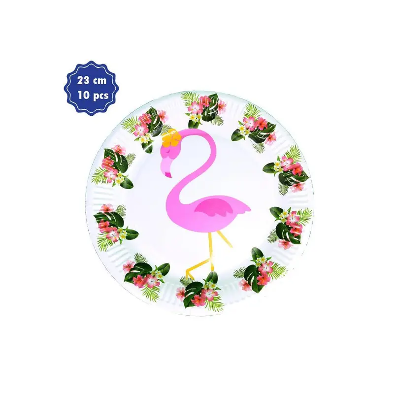 Tropical Flamingo- Paper Plates 23 cm (10 pcs)