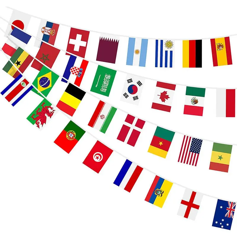 World Cup 32 String Flag Banner National Country World Flags - Small / 303500