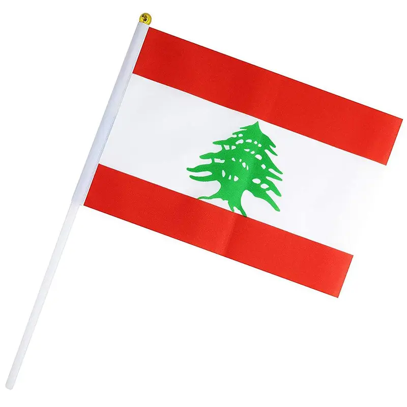 World Cup Big Lebanese Hand Flag 60 x 90 cm with Plastic Stick - Large