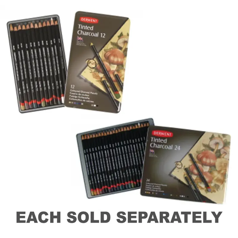 Derwent Academy Tinted Charcoal PencilsTin of 12