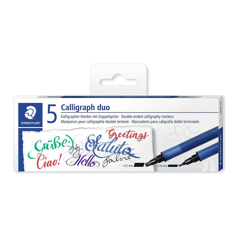 Staedtler Calligraphy Double-ended Pen Assorted (5pk)