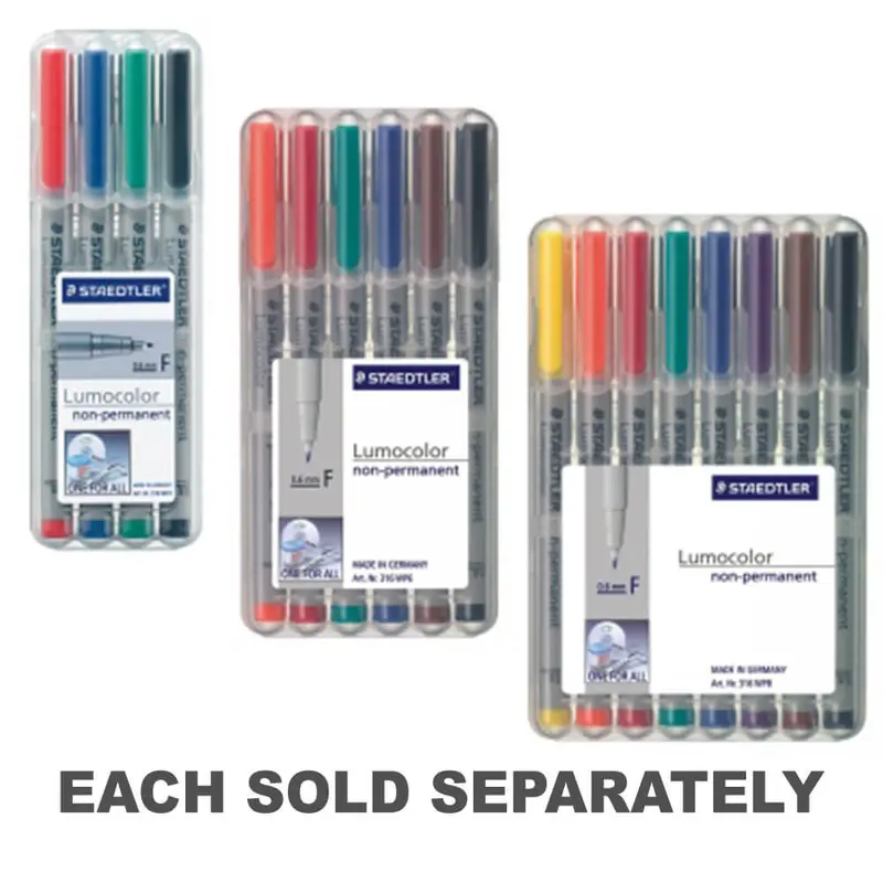 Staedtler Water Soluble Marker Fine AssortedWallet of 4