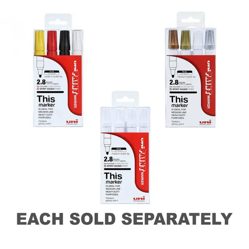 Uni Paint Marker (4pk)Shiny Metallic