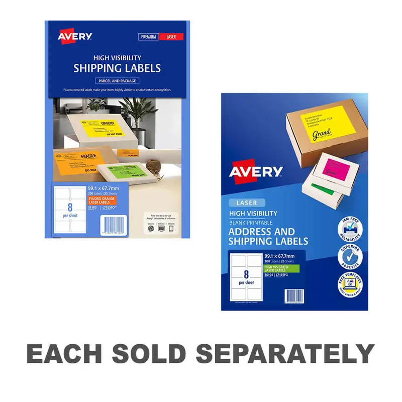Avery High Visibility Shipping LabelsFluoro Green