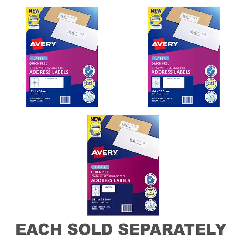 Avery Laser Quick Peel Address Labels38.1x21.2mm