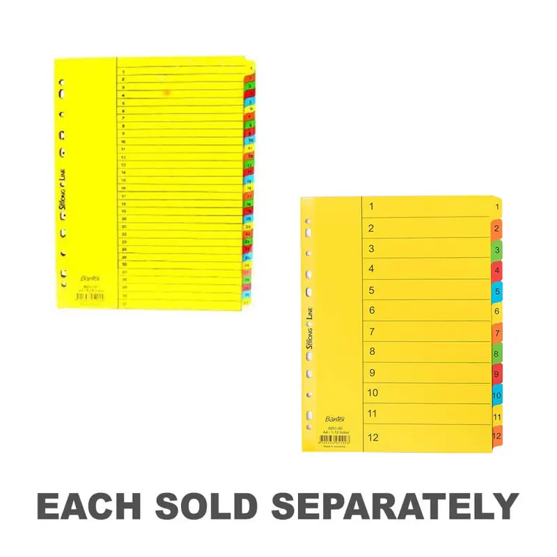 Bantex Manilla Bright Divider A4 (Coloured)A-Z Tab