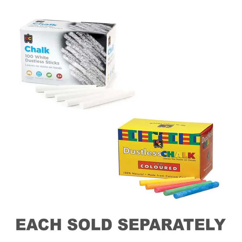 EC Dustless Chalk (100/box)Coloured