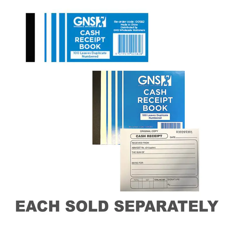 100 Leaves Duplicate Numbered Cash Receipt Book 20pk5x4