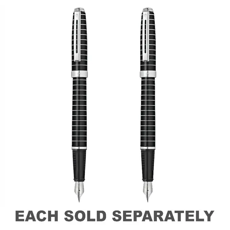 Prelude Fountain Pen with Engraved Lines (Black)Fine